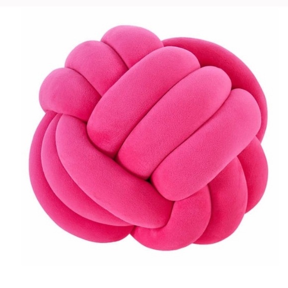 DreamOn 11" Knot Pillow in Bright Pink NEW - Picture 2 of 4